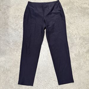 Eileen Fisher Pants Women Medium Washable Crepe Stretch Ankle Flat Front Charcoa